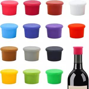 리폰 재사용 가능한 와인 코르크 - 14개의 PCS 실리콘 병 마개 밀폐 씰 청소하기 쉬운 14가지 색상