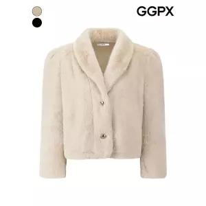 [정품] GGPX 여자코트 여성 겨울 코트 데일리 아우터 숄카라 투 버튼 퍼 자켓 (GQ1JK002F)