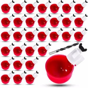 ZKZDSH 32팩 물통 DIY 자동 닭장 및 오리 물 디스펜서 공급기 키트 베베데로스 파라 갈리나 장착 구멍