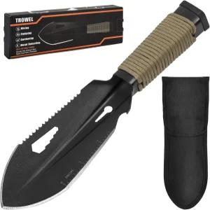 하이킹 굴착 금속 감지 정원 멀티툴 생존을 위한 배낭 여행용 트롤 초경량 캠핑 삽 휴대용 파우치 포함