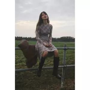 ZARA 체크 튤 원피스 - 라일락 {WLM}