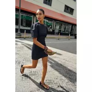 ZARA Z1975 벌룬 슬리브 미니 데님 원피스 - 블루 {WLM}