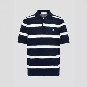 [국내매장판] 빈폴 볼드 스트라이프 칼라넥 니트 네이비 (BC5451C42R) 227426