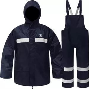 남성용 레인라이더 레인 수트 여성용 방수 낚시 재킷 빕 팬츠 경량 반사 3피스 기어