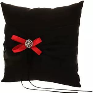 웨딩 링 베개 쿠션 베어러 블랙 레드 7.8 7.8인치