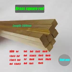 구리봉 황동봉 신주봉 500mm 긴 황동 사각 막대 솔리드 바 측면 길이 1-20mm