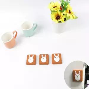 문닫힘방지 안전용품 토끼 도어 손잡이 벽 보호대 1P 소음방지 스토퍼