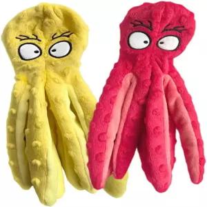 퍼리 프렌즈 헤이븐 삐걱거리는 강아지 장난감 - 답답하지 않은 크링클 플러시 내구성 있는 이빨 및