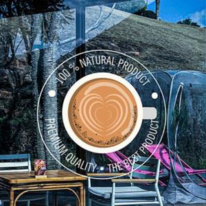 카페 유리창스티커 대형 시트지 정전기 커피숍 오가닉 쇼윈도 커피 H 로스터리 유리창