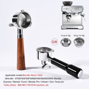 브레빌 세이지 870 878 880 교체용 필터 바스켓 바리스타 도구 에스프레소 머신용 54mm 더블 스파우트 커피