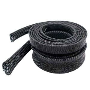 검은색 PET 나일론 메쉬 와이어 슬리브 m 16mm 망사튜브 고온 케이블 익스 탄성 난연성 케이스 보호 방지 100미터/롤