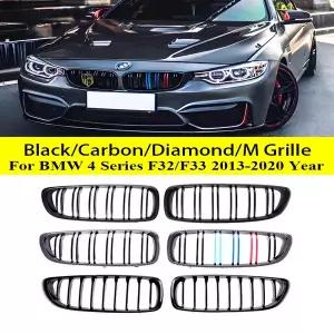 자동차 그릴망 튜닝 앞 범퍼 신장 광택 블랙 카본 크롬 그릴 Refiti M 컬러 커버 BMW 호환 4 시리즈 F32 F3