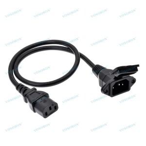 C13 - C14 패널 실장 전원 케이블 방수 커버 포함 IEC 320 암 수 PDU 연장 코드