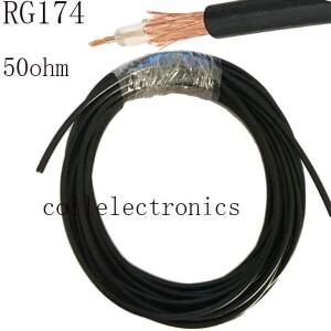 RG-174 RF 동축 케이블 어댑터 커넥터 피그테일 50ohm 1 m 5 10 15 20 30 50 100m