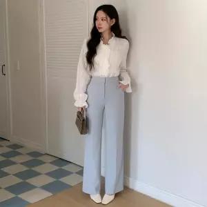 여자 하이웨이스트 스판 부츠컷 슬랙스