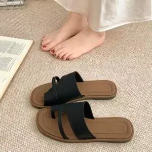 /신상오픈런 여성 모던 일상 크로스 스트랩 슬리퍼