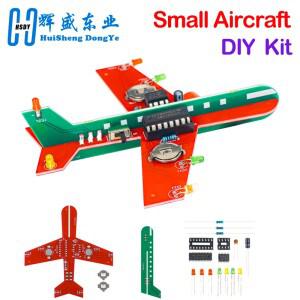 DIY 전자 키트 소형 비행기 CD4017 흐름 램프 용접 연습 과학 조립 깜박이는 LED PCB