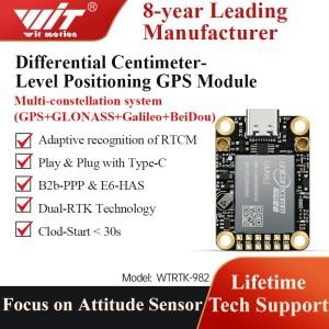 WITMOTION GNSS GPS-RTK 모듈 UM982 고정밀 센티미터 수준의 차동 상대 ZED-F9P 위치 지정 방향 UM960
