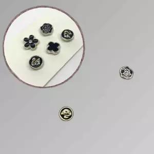 자석 매너 단추 브로치 블랙 5종 믹스 세트