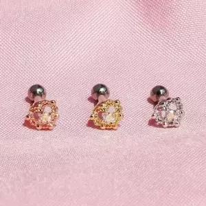 낱개판매) 베르사유 정원 하트 트라거스 피어싱 피어싱 크리스탈귀걸이 럭셔리피어싱