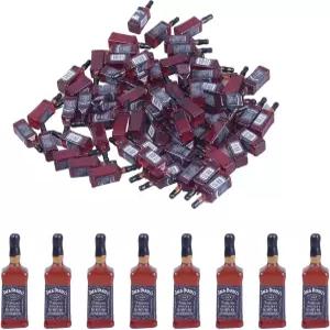 40개의 작은 미니 위스키 병 장난감 1 24 인형의 집 주방 액세서리 와인 장식 요정 정원 펍 바 인형 식기