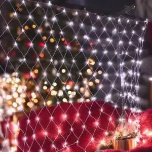 [Deco] 200구 투명선 LED 그물네트 백색 지니전구 1mx2m XA