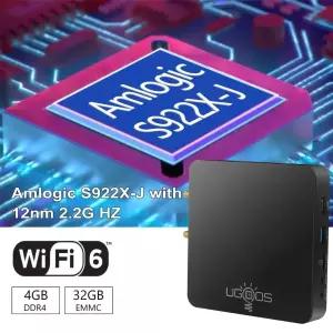 유구스 AM6B TV 박스 암로직 S922X-J 2.2GHZ WIFI6 안드로이드 9 LPDDR4 4GB 램 32GB 롬 4K 플레이어 1000M