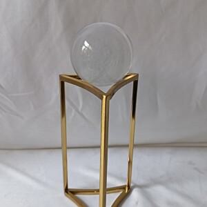 독특한 크리스탈 책상 장식품 메탈 받침대  사무실 책장 TV 스탠드용 투명 볼 아트 거실용 수집