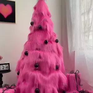 로맨틱 플러시 풀세트 무장식 크리스마스트리 트리 장식 핑크 핫핑크 핑크