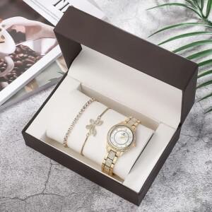 [호환품]1개 2칸 플립형 PU 가죽 시계 포장 상자 목걸이 펜던트 팔찌 보석 세트 손목시계 케이스