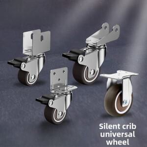 가구  침대 캐스터 11.52 인치  고무 무음 휠 캐비닛 클램프 교체 롤러 용 브레이크가 U 자형