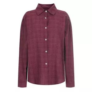 [하프클럽/샵앤]여성 카라 지짐원단 체크 루즈핏 블라우스 셔츠 NARU-WBL-20358-