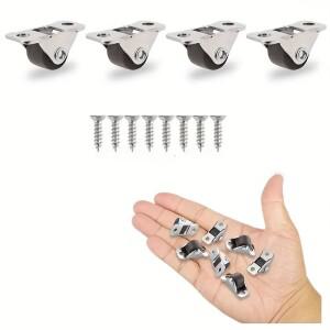 가전제품 가구 DIY 보관 상자용 12개 0.5인치 로우 프로파일 풋 휠 단일 방향 캐스터