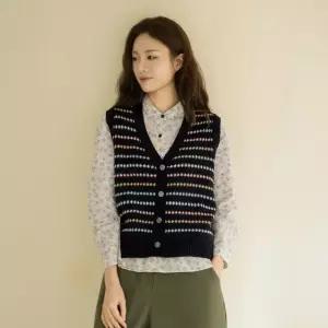 엄마옷 마담4060 [내추럴포엠]쟈가드짜임니트조끼 -QVE2602004-