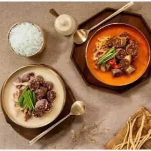 [대용량] 국내산 고기 황기사골 순대국 600g 5팩+얼큰순대국 600g 5팩