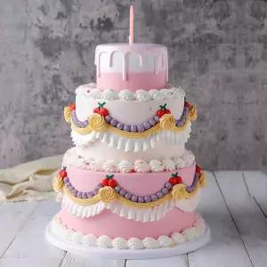 3단 모형케이크 생일 행사장 소품 파티룸 사진 가짜