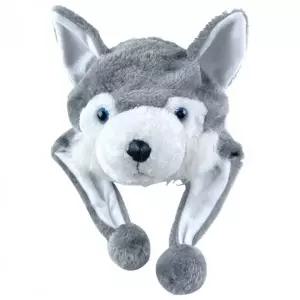 허스키 인형 모자 캐릭터 동물