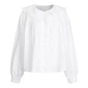 여성 봄신상 레이스 피터팬 카라 프릴 루즈핏 블라우스 EGG-WBL-20774-화이트