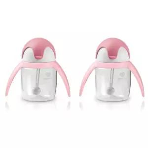 유미 유아컵 펭귄 빨대컵 신학기 준비물 240ml 핑크