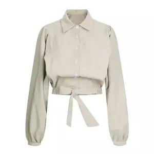 [하프클럽/샵앤]여성 카라 가오리 밑단리본 루즈핏 면100 블라우스 EGG-WBL-2077