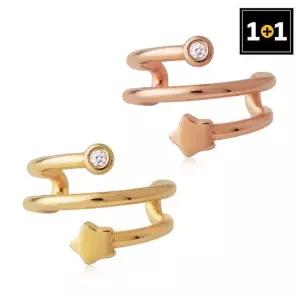 리틀스타 이어커프 귀찌 한쪽판매) 1+1 이어커프 귀찌 귀안뚫는 로즈골드 링귀걸이