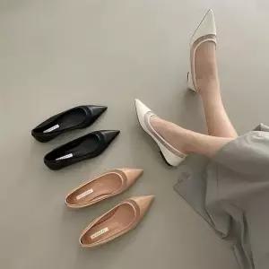 여성 데일리 스키니 스틸레토 여성화 단화 플랫 구두 낮은스틸레토구두 스키니한구두