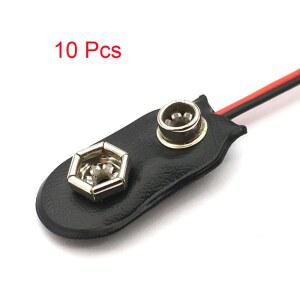 건전지변환홀더 10Pcs 9V 버튼 홀더 15cm 검정색 빨간색 케이블 연결 9V 클립 커넥터 버클