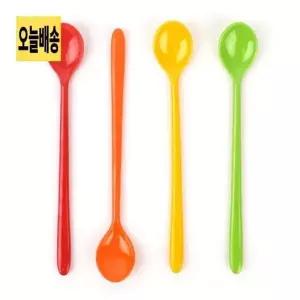 ( )컬러 멜라민 롱스푼 롱티스푼 캠핑롱스푼 롱커피스푼
