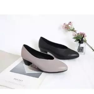 550hg 양가죽구두 4cm굽구두 여성 편한 통굽 힐 중굽 여성구두 정장구두 4cm굽구두 중굽구두