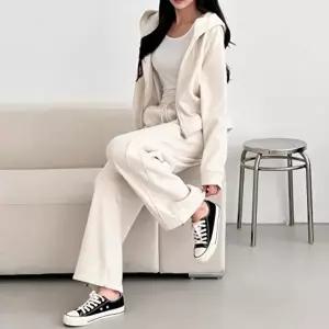 [옷자락]여자 간절기 와이드 후드집업 트레이닝 투피스