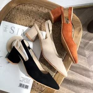 여자구두 통굽로퍼 통굽 펌프스 샌달 여성 스웨이드 여성구두 플랫슈즈 슬링백힐