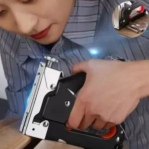 휴대용 무선 수공 타카 총 목공용 핸드 타카건 액자 고정기