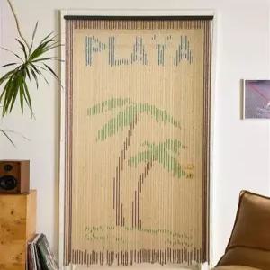 대나무 비즈발 커튼 감성소품 나무 문발 더미 구슬커튼 갈대발 비즈문발