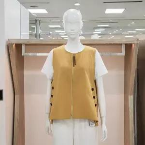 [하프클럽/해리앤]해리앤 DP01 사이드버튼 린넨 집업 베스트 YQSP6702